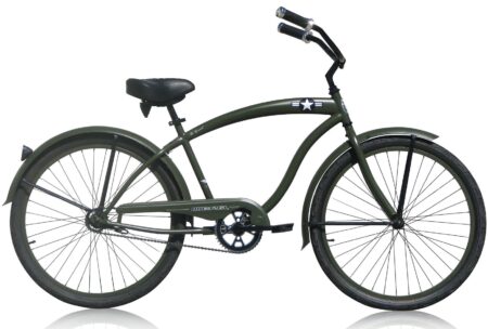 Bikehighway.com - Micargi General Men's Army Transport Cruiser Bicycle - 26"