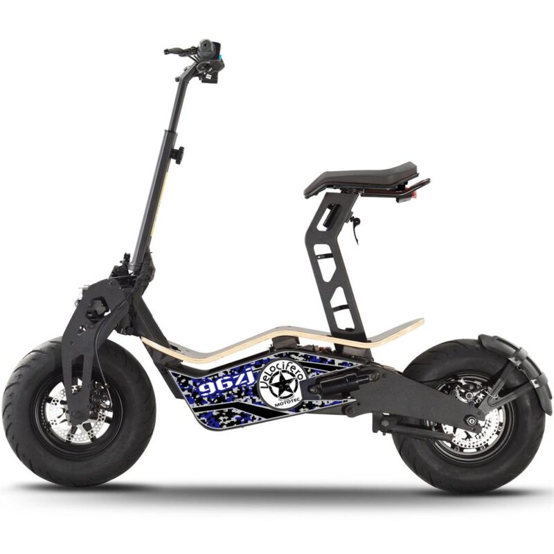 Bikehighway.com - MotoTec Mad 1600w 48v Electric Scooter Blue