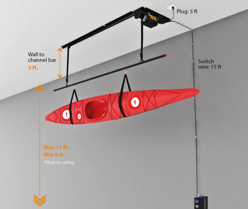 Garage Gator Single Canoe or Kayak Motorized Storage Electric Hoist