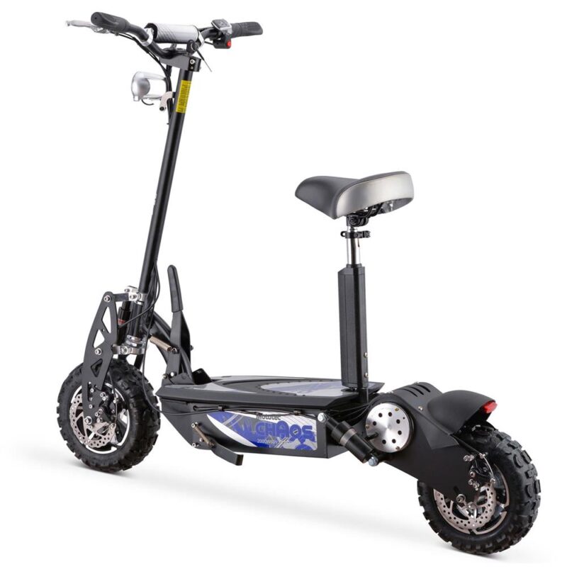 Bikehighway.com - MotoTec Chaos 2000w 60v Lithium Electric Scooter - Black