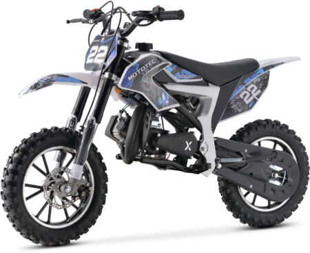 MotoTec 50cc Demon Kids Gas Dirt Bike - Blue-0