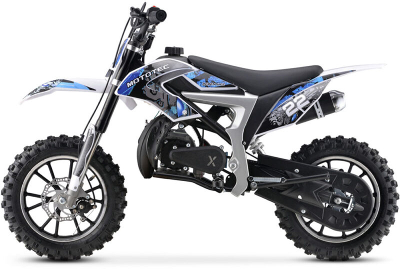 MotoTec 50cc Demon Kids Gas Dirt Bike - Blue-3070738