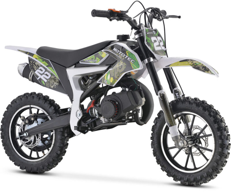 MotoTec 50cc Demon Kids Gas Dirt Bike - Green-0