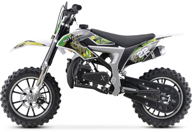 MotoTec 50cc Demon Kids Gas Dirt Bike - Green-3070744