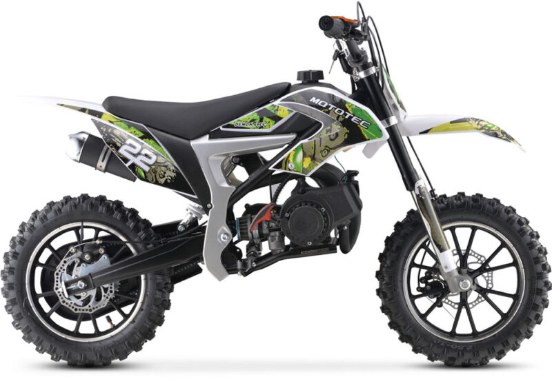 MotoTec 50cc Demon Kids Gas Dirt Bike - Green-3070746