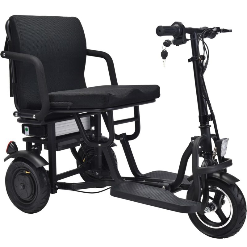 Bikehighway.com - MotoTec Folding Mobility Electric Trike 48v 700w Dual Motor Lithium Black