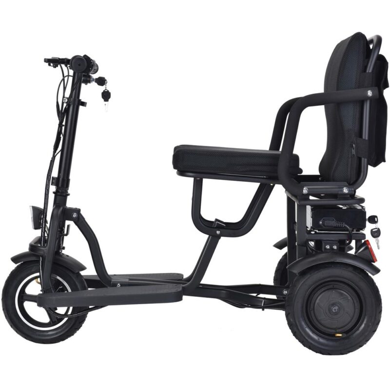 Bikehighway.com - MotoTec Folding Mobility Electric Trike 48v 700w Dual Motor Lithium Black