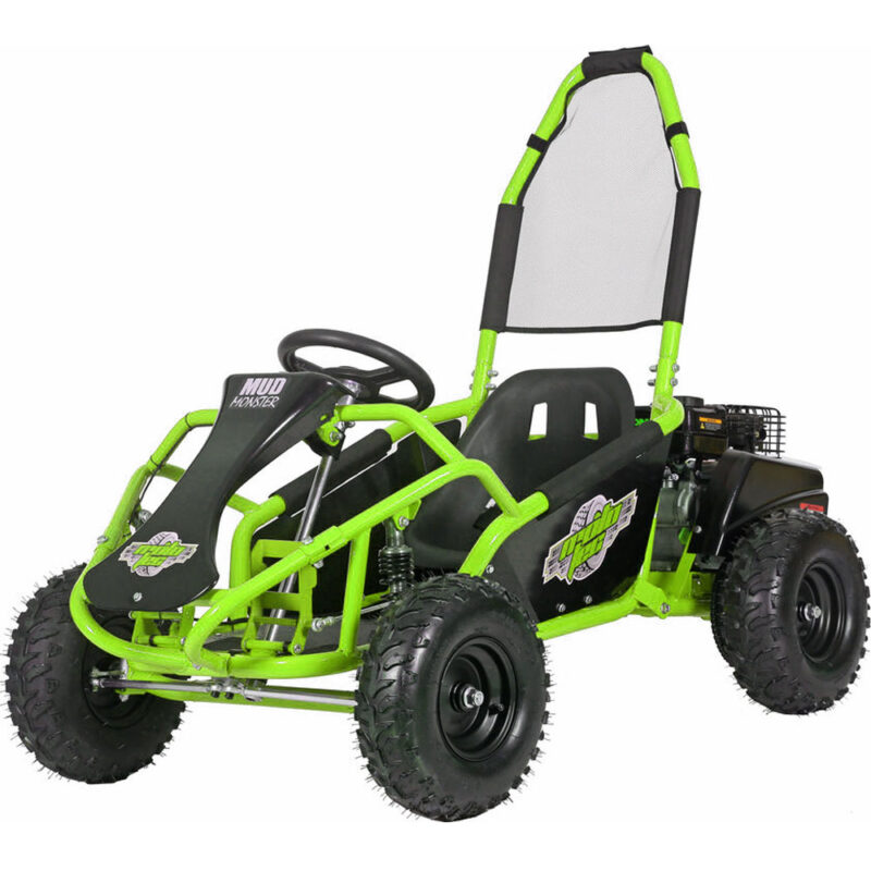 Bikehighway.com - MotoTec Mud Monster Kids 98cc Gas Go Kart Full Suspension - Green