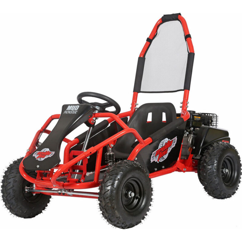 Bikehighway.com - MotoTec Mud Monster Kids Gas Powered 98cc Go Kart Full Suspension Red