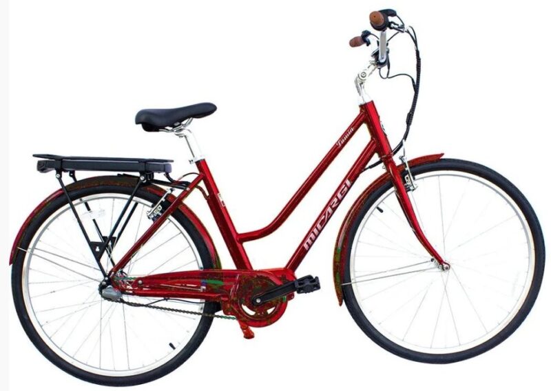 Bikehighway.com - Micargi Lumia Step Thru 7 Speed Pedal Assist Electric Commuter / Town Bike - 250W