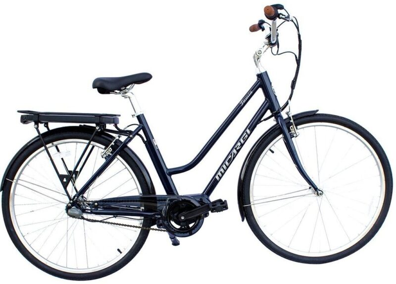 Bikehighway.com - Micargi Lumia Step Thru 7 Speed Pedal Assist Electric Commuter / Town Bike - 250W