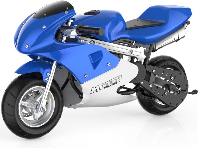 Bikehighway.com - MotoTec Phantom Gas Pocket Bike 49cc 2-Stroke Blue