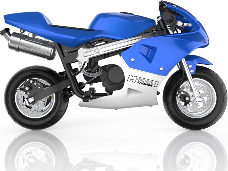 Bikehighway.com - MotoTec Phantom Gas Pocket Bike 49cc 2-Stroke Blue