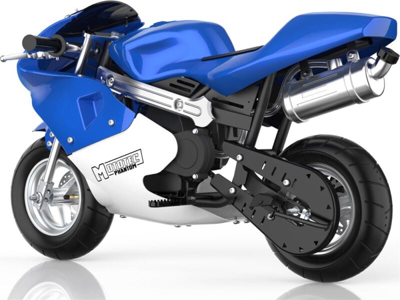 Bikehighway.com - MotoTec Phantom Gas Pocket Bike 49cc 2-Stroke Blue