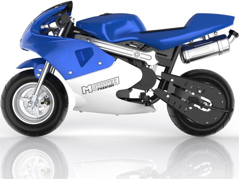 Bikehighway.com - MotoTec Phantom Gas Pocket Bike 49cc 2-Stroke Blue