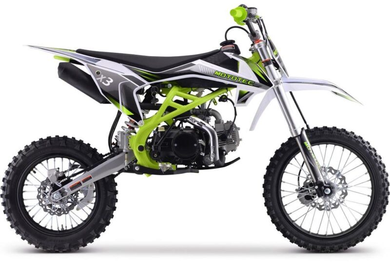 Bikehighway.com - MotoTec X3 125cc 4-Stroke Gas Dirt Bike - Green