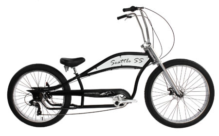 Bikehighway.com - Micargi Seattle SS Chopper Stretch Beach Cruiser Bike - 7 Speed