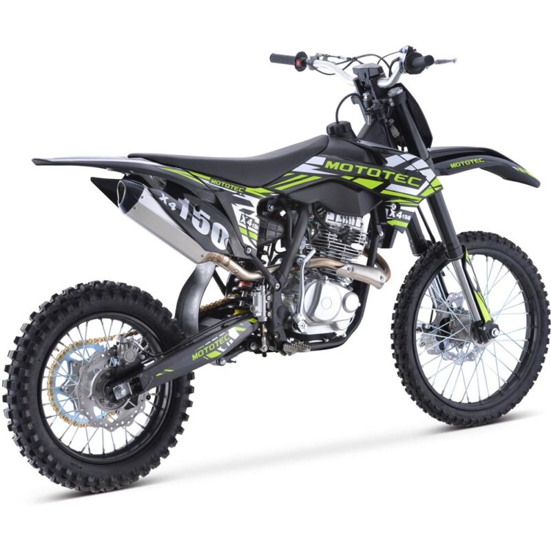 MotoTec X4 150cc 4 Stroke Gas Dirt Bike - Black-3078737