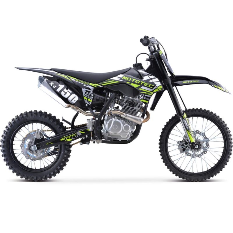 MotoTec X4 150cc 4 Stroke Gas Dirt Bike - Black-3078736