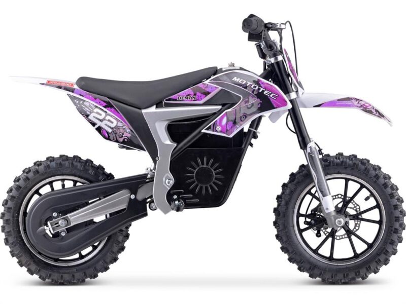 MotoTec 36v 500w Demon Electric Dirt Bike - Purple-3078855