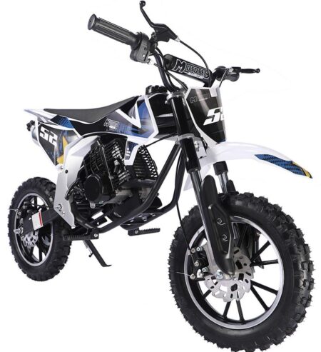 MotoTec Warrior 52cc 2 Stroke Kids Gas Dirt Bike - Black-0