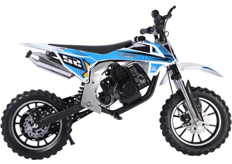 Bikehighway.com - MotoTec Warrior 52cc 2 Stroke Kids Gas Dirt Bike - Blue