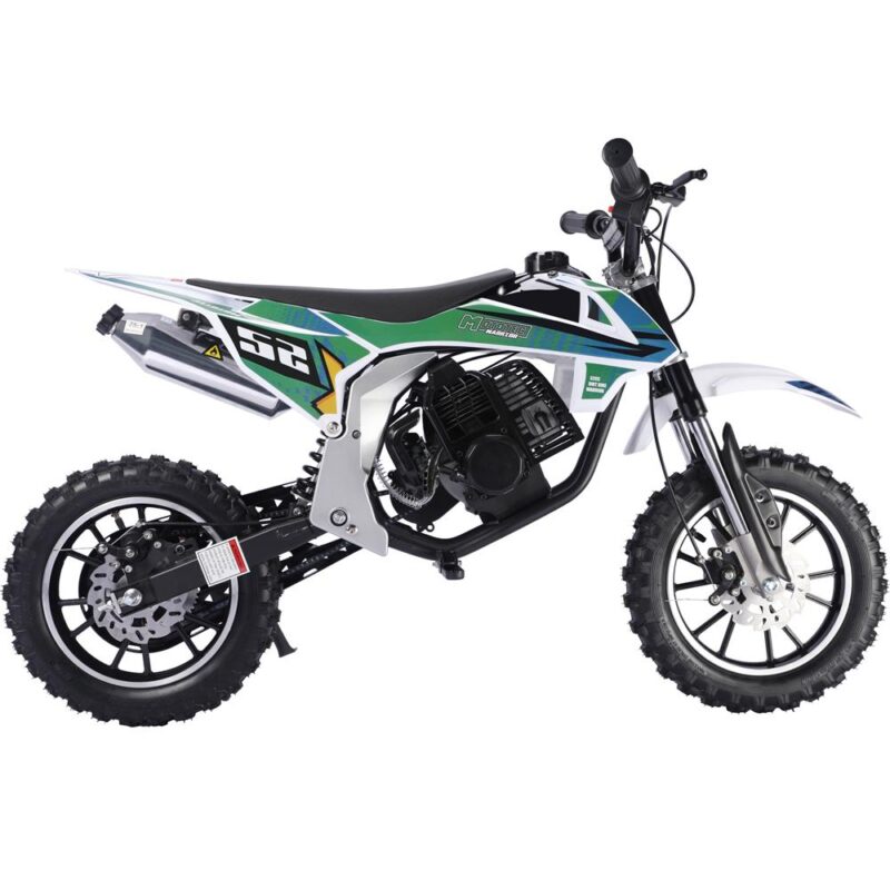 Bikehighway.com - MotoTec Warrior 52cc 2-Stroke Kids Gas Dirt Bike Green