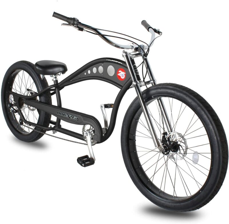 Bikehighway.com - Micargi Vancouver Chopper Stretch Beach Cruiser Bike - 7 Speed