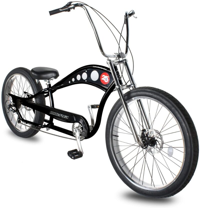 Bikehighway.com - Micargi Vancouver GT Chopper Stretch Beach Cruiser Bike - 7 Speed