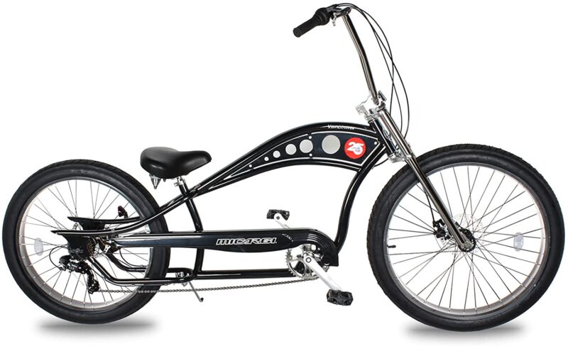 Bikehighway.com - Micargi Vancouver GT Chopper Stretch Beach Cruiser Bike - 7 Speed