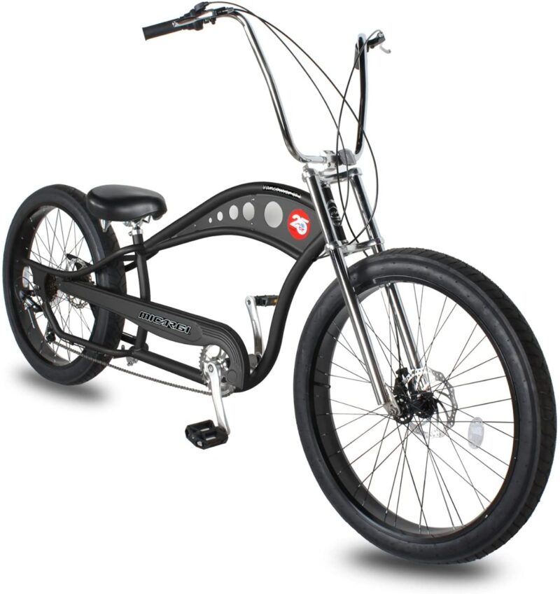 Bikehighway.com - Micargi Vancouver GT Chopper Stretch Beach Cruiser Bike - 7 Speed