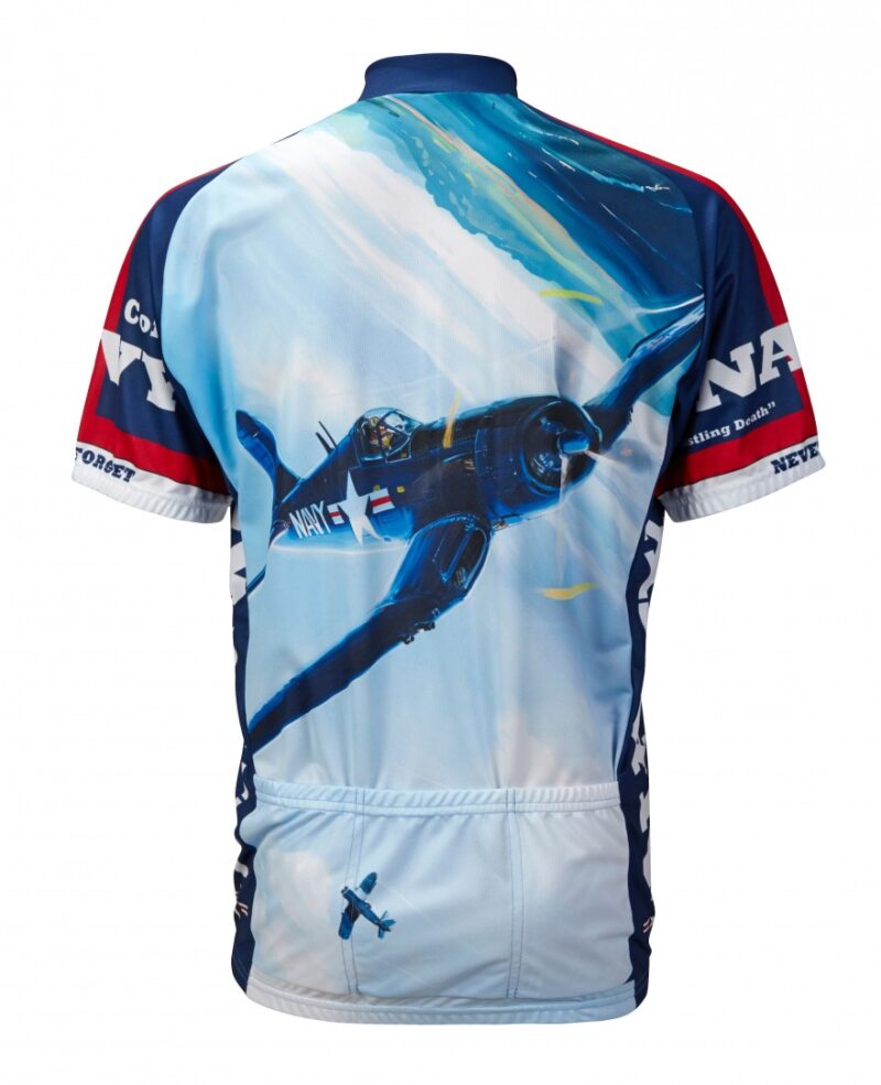 Bikehighway.com - Navy Corsair Cycling Jersey Back