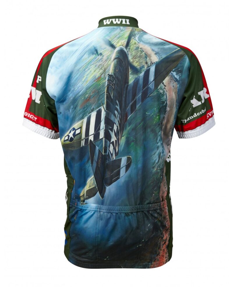 Bikehighway.com - P- 47 Army Air WWII Cycling Jersey Back