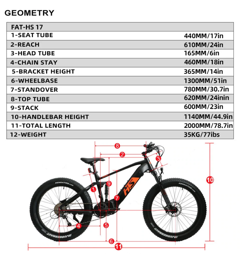 Eunorau E-FAT-HS Fat Tire Electric Mountain Bicycle-3080033