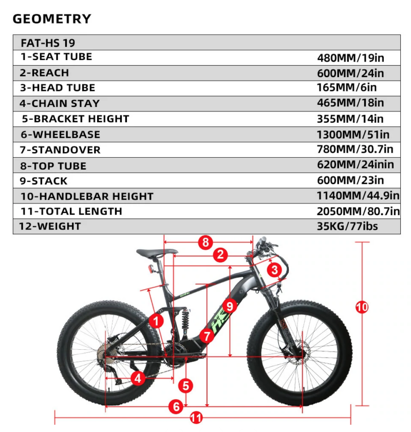 Eunorau E-FAT-HS Fat Tire Electric Mountain Bicycle-3080037