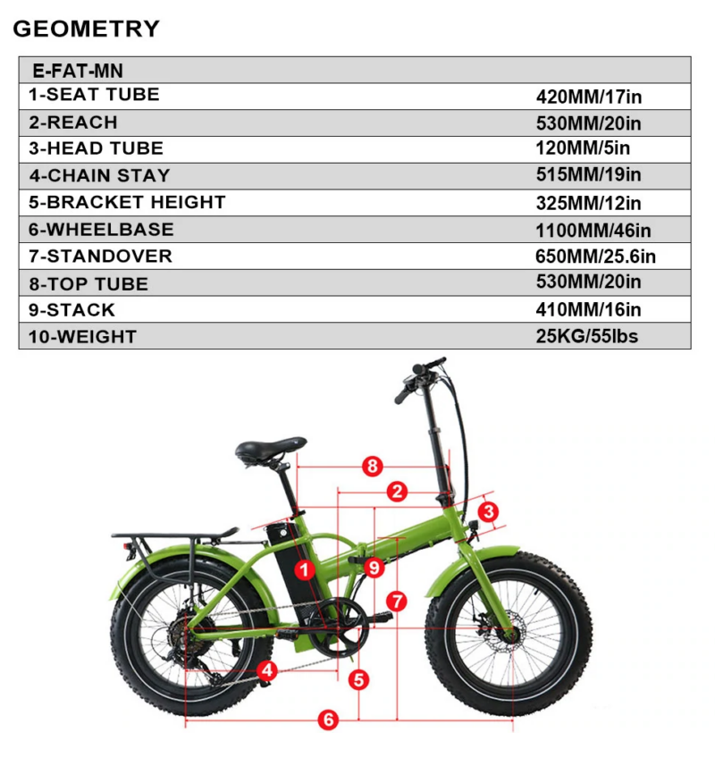 Eunorau E-Fat-MN Fat Tire Step-Thru Electric Folding Bicycle-3080022