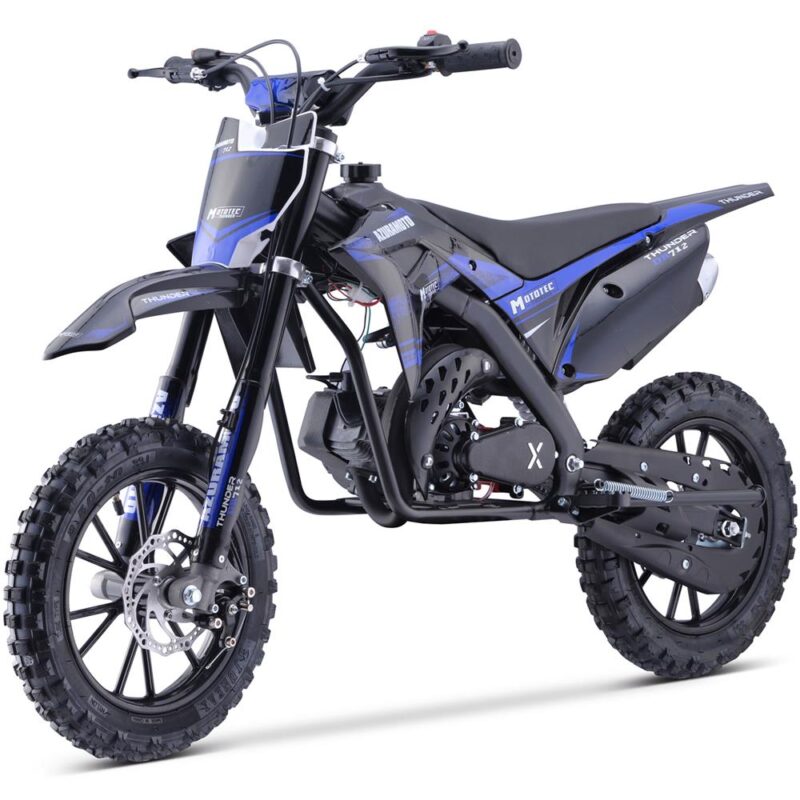 Bikehighway.com - MotoTec Thunder 50cc 2-Stroke Kids Gas Dirt Bike Blue