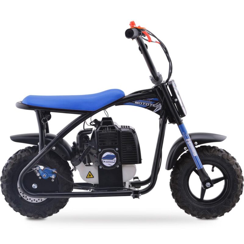 Bikehighway.com - MotoTec Bandit 52cc 2-Stroke Kids Gas Mini Bike Blue