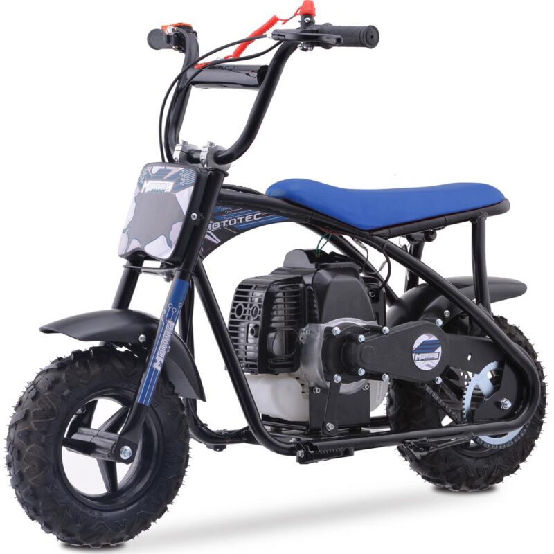 Bikehighway.com - MotoTec Bandit 52cc 2-Stroke Kids Gas Mini Bike Blue