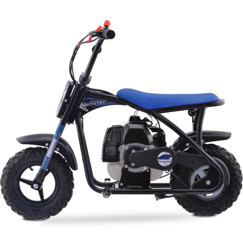 Bikehighway.com - MotoTec Bandit 52cc 2-Stroke Kids Gas Mini Bike Blue