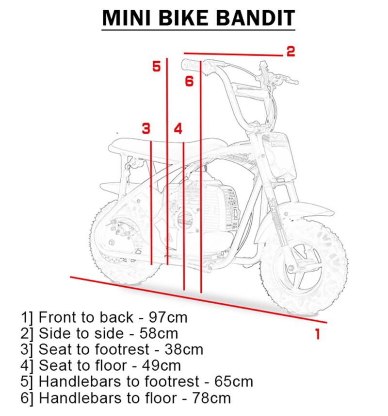 MotoTec Bandit 52cc 2-Stroke Kids Gas Mini Bike Blue-3083033