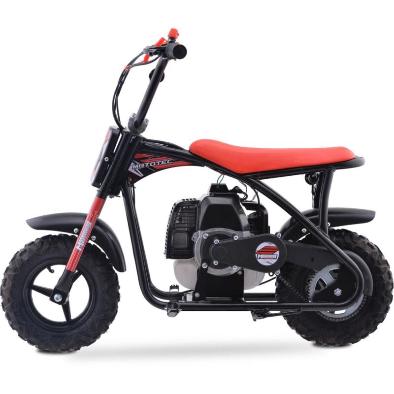 Bikehighway.com - MotoTec Bandit 52cc 2-Stroke Kids Gas Mini Bike Red