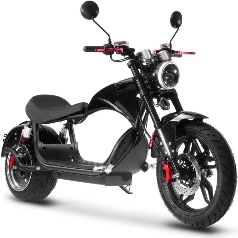 Bikehighway.com - MotoTec Raven 60v 30ah 2500w Lithium Electric Scooter Black