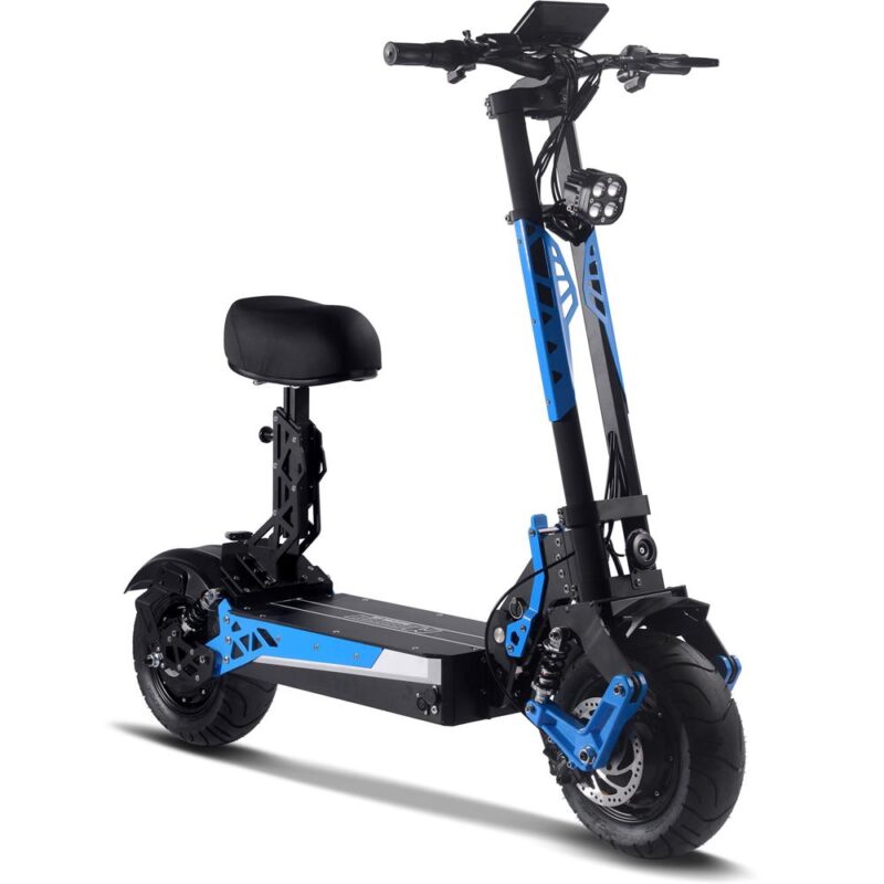 Bikehighway.com - MotoTec Switchblade 60v 4000w Lithium Electric Scooter Blue