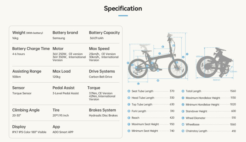 ADO Air 20 Folding Electric Bike-3082772