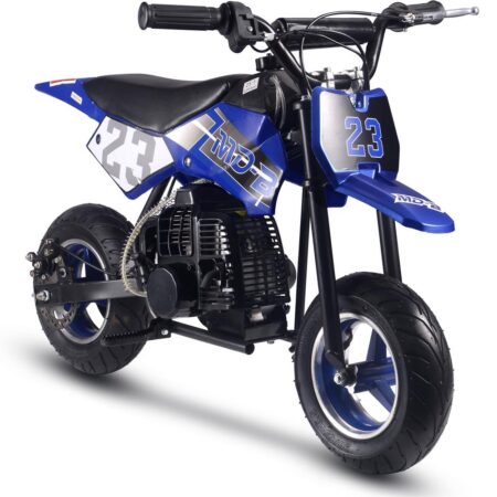 Bikehighway.com - MotoTec DB-02 50cc 2-Stroke Kids Supermoto Gas Dirt Bike Blue