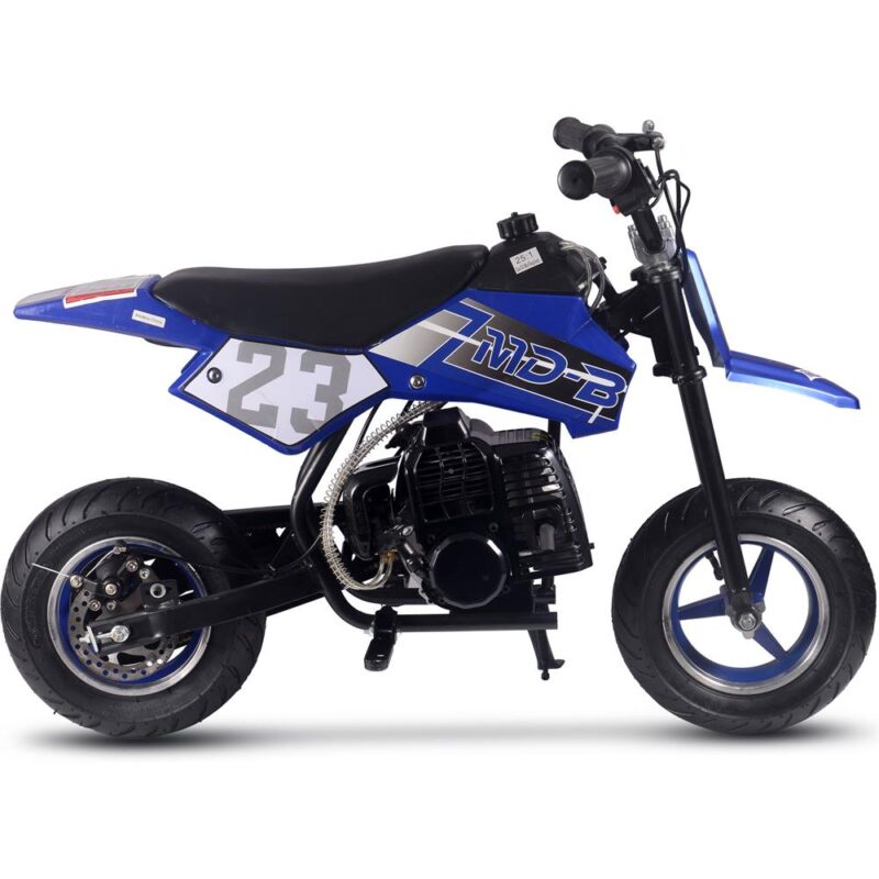 Bikehighway.com - MotoTec DB-02 50cc 2-Stroke Kids Supermoto Gas Dirt Bike Blue