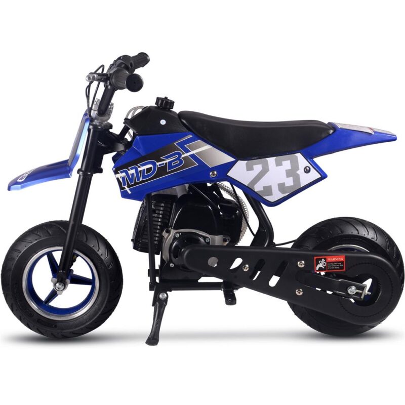 Bikehighway.com - MotoTec DB-02 50cc 2-Stroke Kids Supermoto Gas Dirt Bike Blue