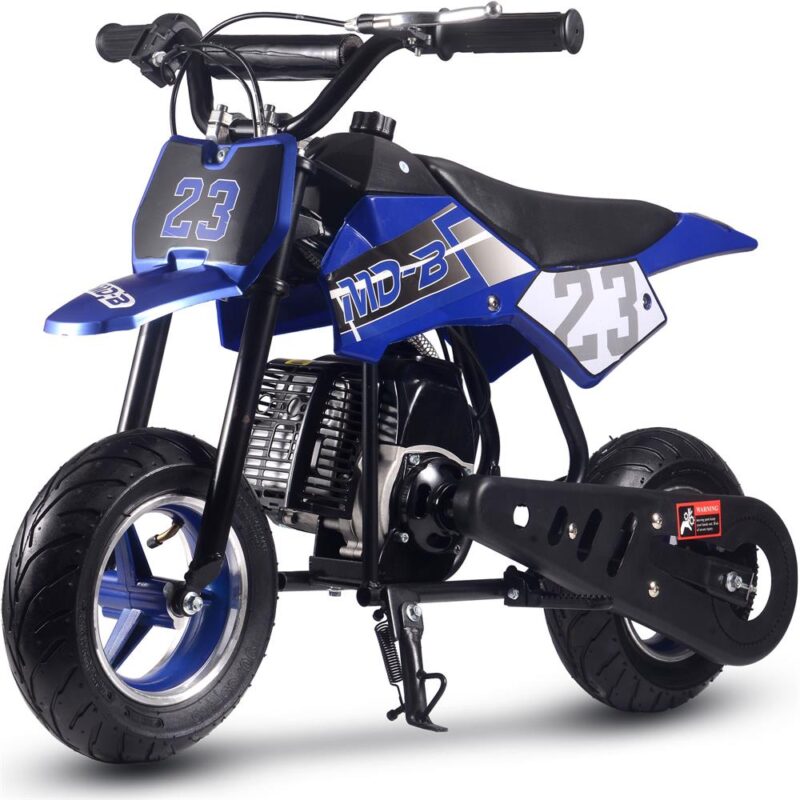 Bikehighway.com - MotoTec DB-02 50cc 2-Stroke Kids Supermoto Gas Dirt Bike Blue