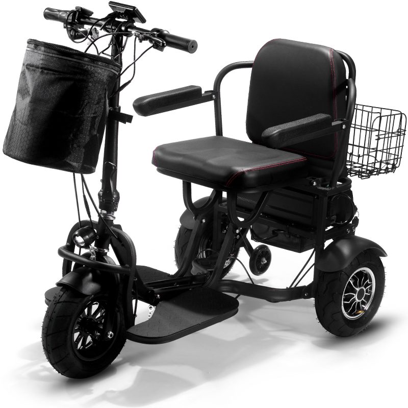 Bikehighway.com - MotoTec Folding Mobility Electric Trike 48v 1000w Dual Motor Lithium Black